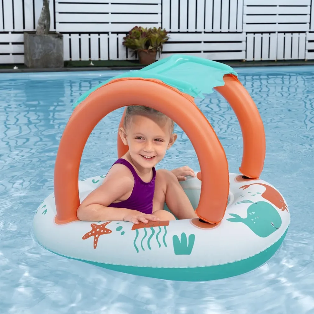 CANOTTINO GOMMONE COMFORT PLUSH PER BAMBINI TETTO PARASOLE DESIGN CREATURE MARINE 34203