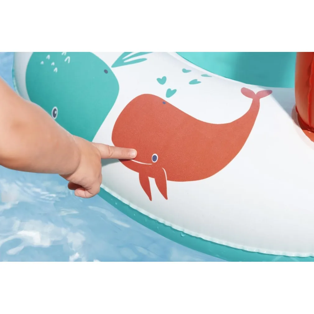 CANOTTINO GOMMONE COMFORT PLUSH PER BAMBINI TETTO PARASOLE DESIGN CREATURE MARINE 34203