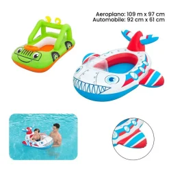 CANOTTINO GONFIABILE JEEP 92X61 CM / AEREO 109X97 CM GOMMONE PER BAMBINI 34169