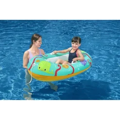 CANOTTO CANOTTINO GONFIABILE PER BAMBINI BALENA PESCI GRANCHIO FELICE 119X79CM 34009