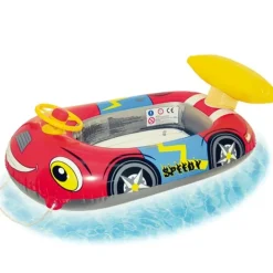 CANOTTO GONFIABILE AUTO GIOCO PER BAMBINI CON VOLANTE 100X62X25 CM MARE PISCINA