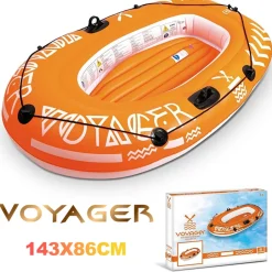 CANOTTO GONFIABILE GOMMONE 143X86CM VOYAGER BOAT 1 POSTO MARE FIUME ARANCIONE