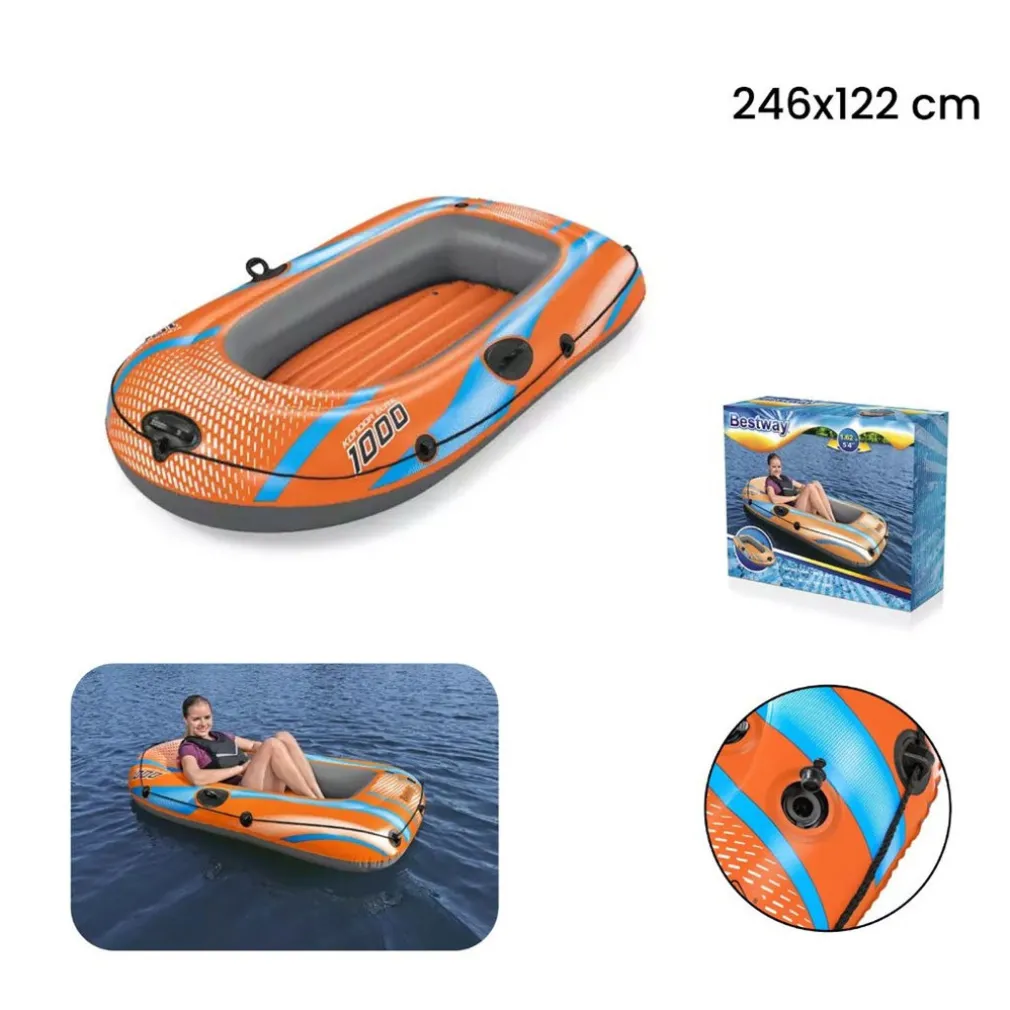 CANOTTO GONFIABILE KONDOR 3000 ELITE CON REMI GOMMONE X3 246X122 CM FIUME 61143