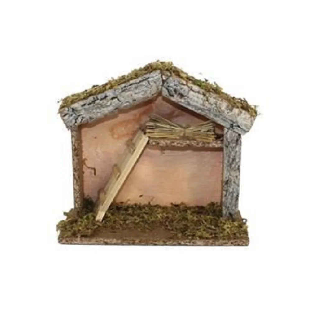 CAPANNA CON CORTECCIA MUSCHIO SCALA 21X19X10CM PRESEPE DECORAZIONE ADDOBBO NATALE