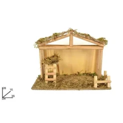 CAPANNA CON SCALETTA TETTO JUTA 35X26X15 CM PRESEPE ADDOBBO DECORAZIONE NATALE