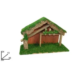 CAPANNA VUOTA 35X24X13 CM MUSCHIO PRESEPE ADDOBBO NATALE DECORAZIONE NATALIZIO