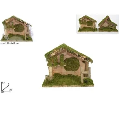 CAPANNA 22X8X17CM MUSCHIO SCALETTA PRESEPE ADDOBBO NATALE DECORAZIONE NATALIZIA