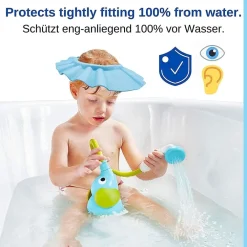 CAPPELLO DOCCIA PER BAMBINI 3 PZ CUFFIA DA BAGNO PER TESTA BAMBINO REGOLABILE VISIERA
