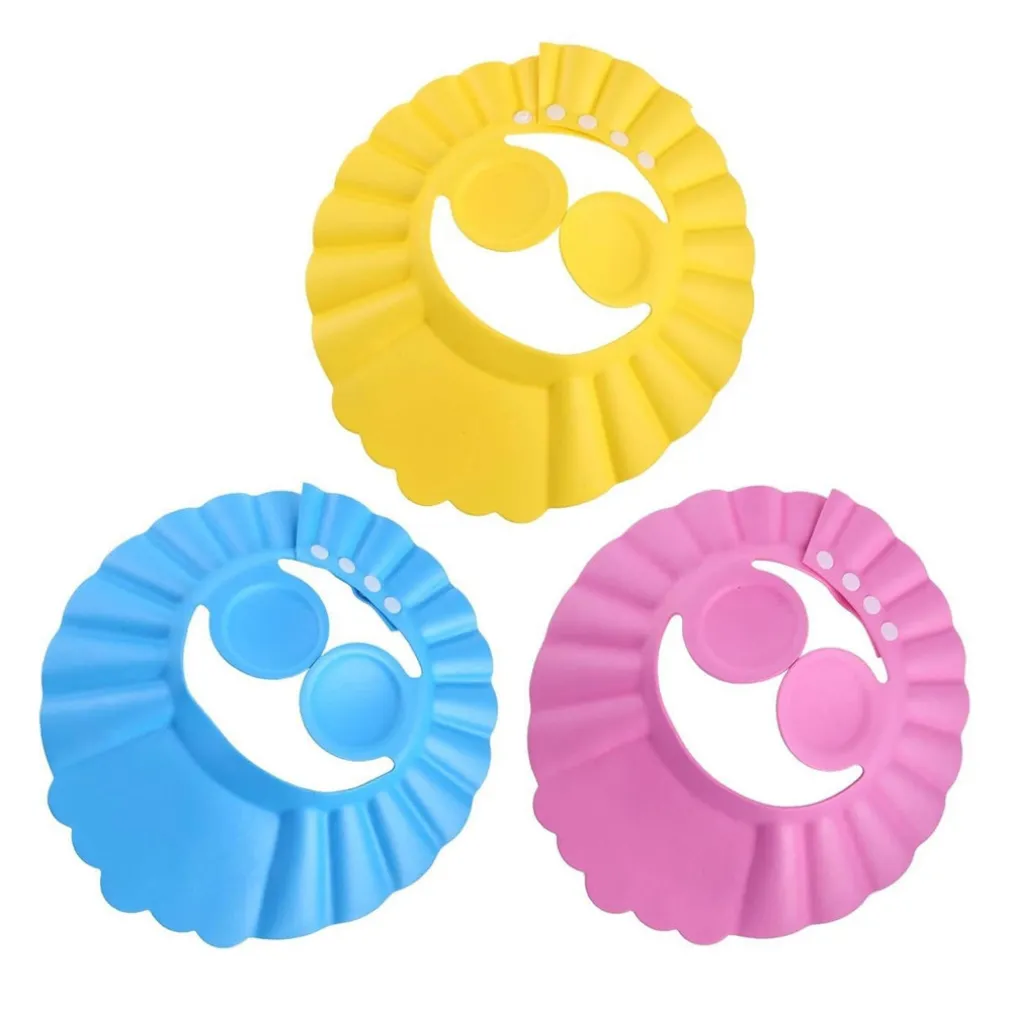 CAPPELLO DOCCIA PER BAMBINI 3 PZ CUFFIA DA BAGNO PER TESTA BAMBINO REGOLABILE VISIERA