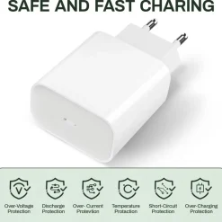 CARICA BATTERIE RAPIDO USB TYPE C DA 20W CARICATORE SMARTPHONE TABLET SPINA 220V