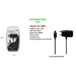 CARICABATTERIA DA RETE FISSA CON ATTACCO MICRO USB 5PIN 5V-1000MAH MAXTECH CA-S004