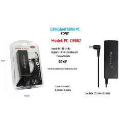 CARICABATTERIA NOTEBOOK PC SONY ALIMENTATORE BATTERIA RICAMBIO 19,5V MAXTECH PC-CA002