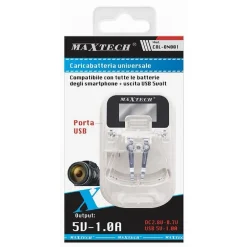 CARICABATTERIA UNIVERSALE CARICATORE LCD USB PER CELLULARE FOTOCAMERA MAXTECH CAL-ON001