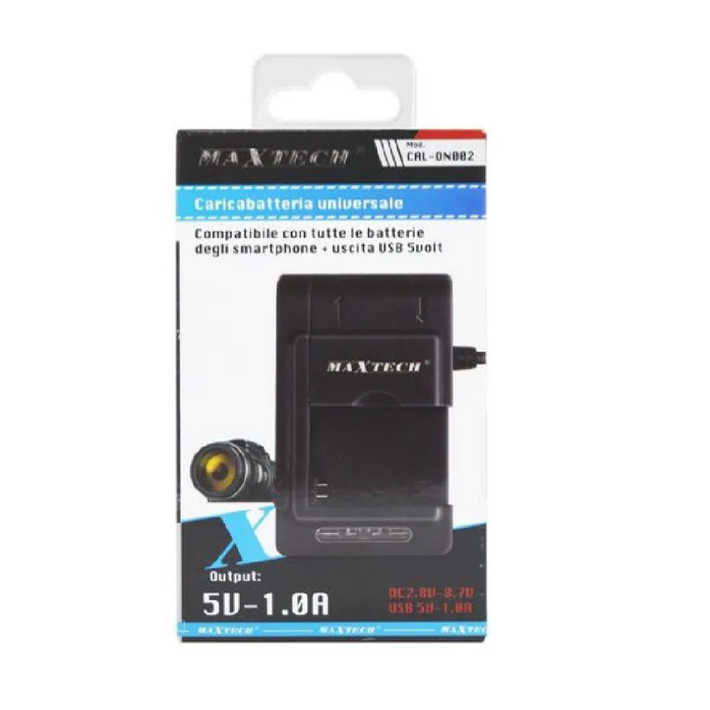 CARICABATTERIA UNIVERSALE CARICATORE USB PER BATTERIE SMARTPHONE 5VOLT CAL-ON002