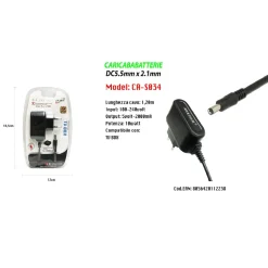 CARICABATTERIE ALIMENTATORE 5V 2000MA COMPATIBILE CON TV BOX 10W MAXTECH CA-S034