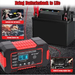 CARICABATTERIE AUTO 6A 12V MANTENITORE BATTERIA COMPENSAZIONE TEMPERATURA MOTO TOSAERBA BARCA