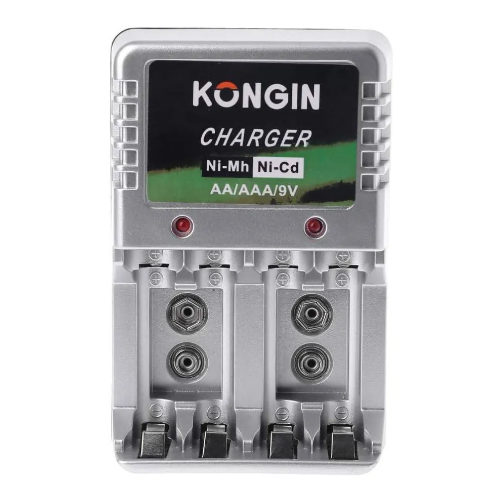 CARICABATTERIE PER BATTERIE PILE RICARICABILI CARICA BATTERIA AA AAA 9V NI-MH CD