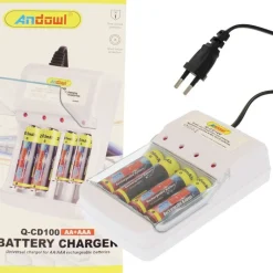 CARICABATTERIE UNIVERSALE Q-CD100 PER BATTERIE RICARICABILI AA/AAA INDICATORE LED