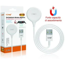 CARICABATTERIE WIRELESS MAGNETICO PER WATCH POTENZA 3W CAVO USB 1 METRO IP7766