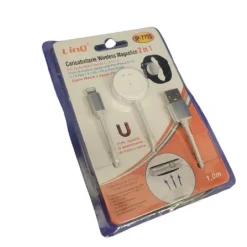 CARICABATTERIE WIRELESS MAGNETICO 2IN1 PER WATCH 1 2 3 4 CAVO IPHONE 1MT IP-7755