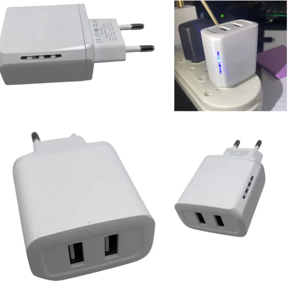 CARICATORE ALIMENTATORE CARICABATTERIE 18W 5V-4,8A CON DOPPIA ENTRATA USB Q-CD10