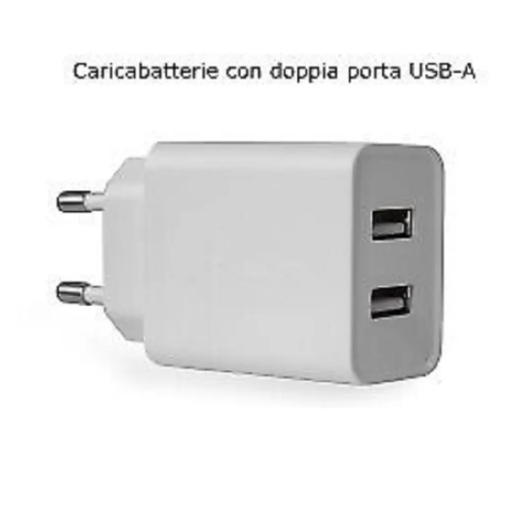 CARICATORE ALIMENTATORE CARICABATTERIE 18W 5V-4,8A CON DOPPIA ENTRATA USB Q-CD10
