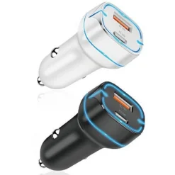 CARICATORE AUTO LED QC PD 38W CARICABATTERIE TYPE C USB ACCENDISIGARI RAPIDO CTPC38W