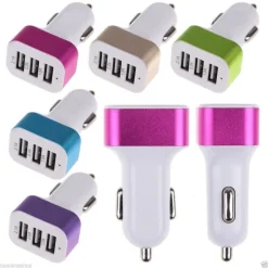 CARICATORE CARICA BATTERIA UNIVERSALE PER AUTO ACCENDISIGARI 3 USB 2,1A 2A 1A