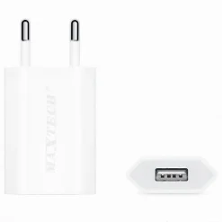 CARICATORE USB RICARICA PER SMARTPHONE IPHONE SERIES 5V - 1000MA MAXTECH CA-S013