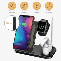 CARICATORE WIRELESS CARICABATTERIE SUPPORTO DI RICARICA DOCKING 4 IN 1 Q-CD60