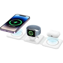 CARICATORE WIRELESS 3IN1 UNIVERSALE CARICABATTERIE MAGNETICO PIEGHEVOLE DA 15 W