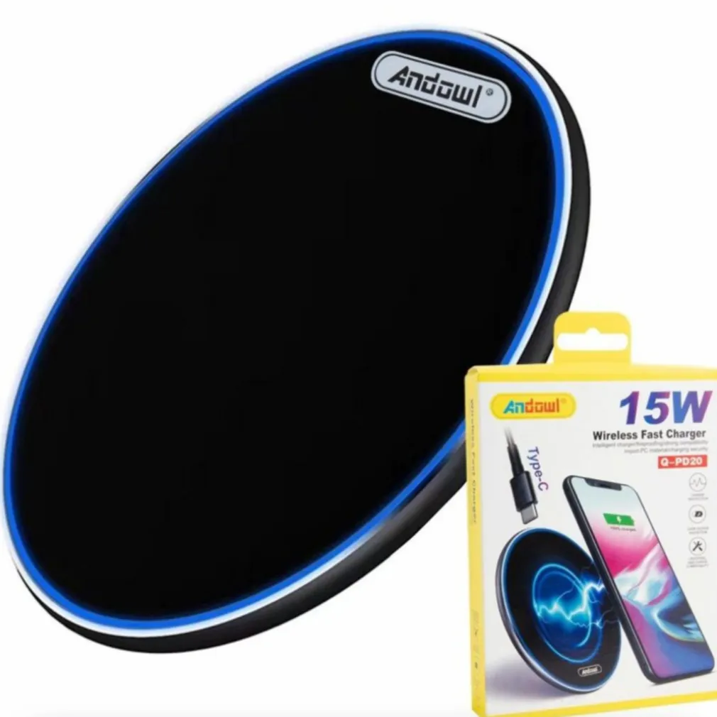 CARICATORE WIRELESS PAD DI RICARICA RAPIDA 15W ACCESSORIO PER SMARTPHONE Q-PD20