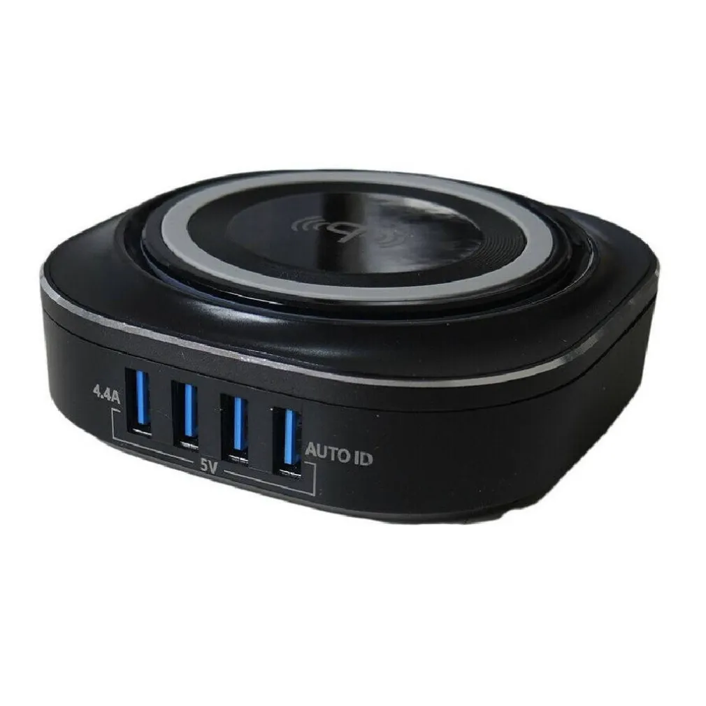 CARICATORE WIRELESS QI STAZIONE DI RICARICA 24W 4 PORTE USB 5V 4.4A 24W FO528