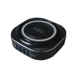 CARICATORE WIRELESS QI STAZIONE DI RICARICA 24W 4 PORTE USB 5V 4.4A 24W FO528