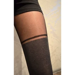CAROLA 40 DEN COLLANT MELANGE MICROFIBRA CON EFFETTO CALZE AUTOREGGENTI PARIGINE