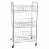 CARRELLO IN METALLO DA BAGNO PORTAOGGETTI 3 RIPIANI PORTA OGGETTI CON RUOTE 52531