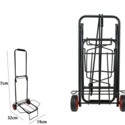 CARRELLO PORTAPACCHI ALLUMINIO PIEGHEVOLE RICHIUDIBILE PORTATA MAX 50 KG 2 RUOTE