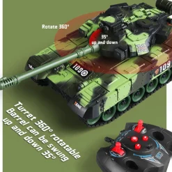 CARRO ARMATO TELECOMANDATO Q-WJ669 GIOCATTOLO CON TELECOMANDO EFFETTI SONORI LUCI