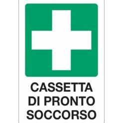 CARTELLO CASSETTA PRONTO SOCCORSO SEGNALETICA DIREZIONALE SICUREZZA AVVERTIMENTO