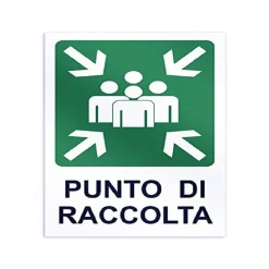 CARTELLO PUNTO DI RACCOLTA SEGNALETICA DIREZIONALE SICUREZZA AVVERTIMENTO