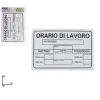 CARTELLO TARGA IN PVC 30 X 20 CM ORARIO DI LAVORO UFFICIO ATTIVITA' SEGNALETICA