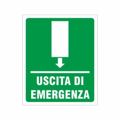 CARTELLO USCITA DI EMERGENZA SEGNALETICA DIREZIONALE SICUREZZA AVVERTIMENTO