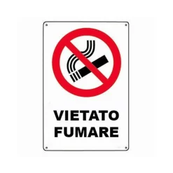 CARTELLO VIETATO FUMARE SEGNALETICA DIREZIONALE SICUREZZA AVVERTIMENTO PLASTIFICATO