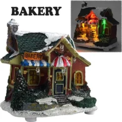 CASA NATALIZIA ILLUMINAZIONE A LED IN POLIRESINA SCENA NATALE MODELLO CASUALE