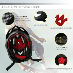 CASCO DESIGN ULTRALEGGERO CON VISIERA RIMOVIBILE REGOLATORE DI TAGLIA XC-1692