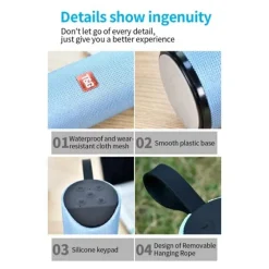 CASSA ALTOPARLANTE PORTATILE BLUETOOTH WIRELESS 5.0 RADIO VIAGGIO CASA CELLULLARE