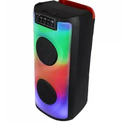 CASSA ALTOPARLANTE SPEAKER CON MICROFONO PER KARAOKE GIOCHI LUCE LED USB AUX 20W