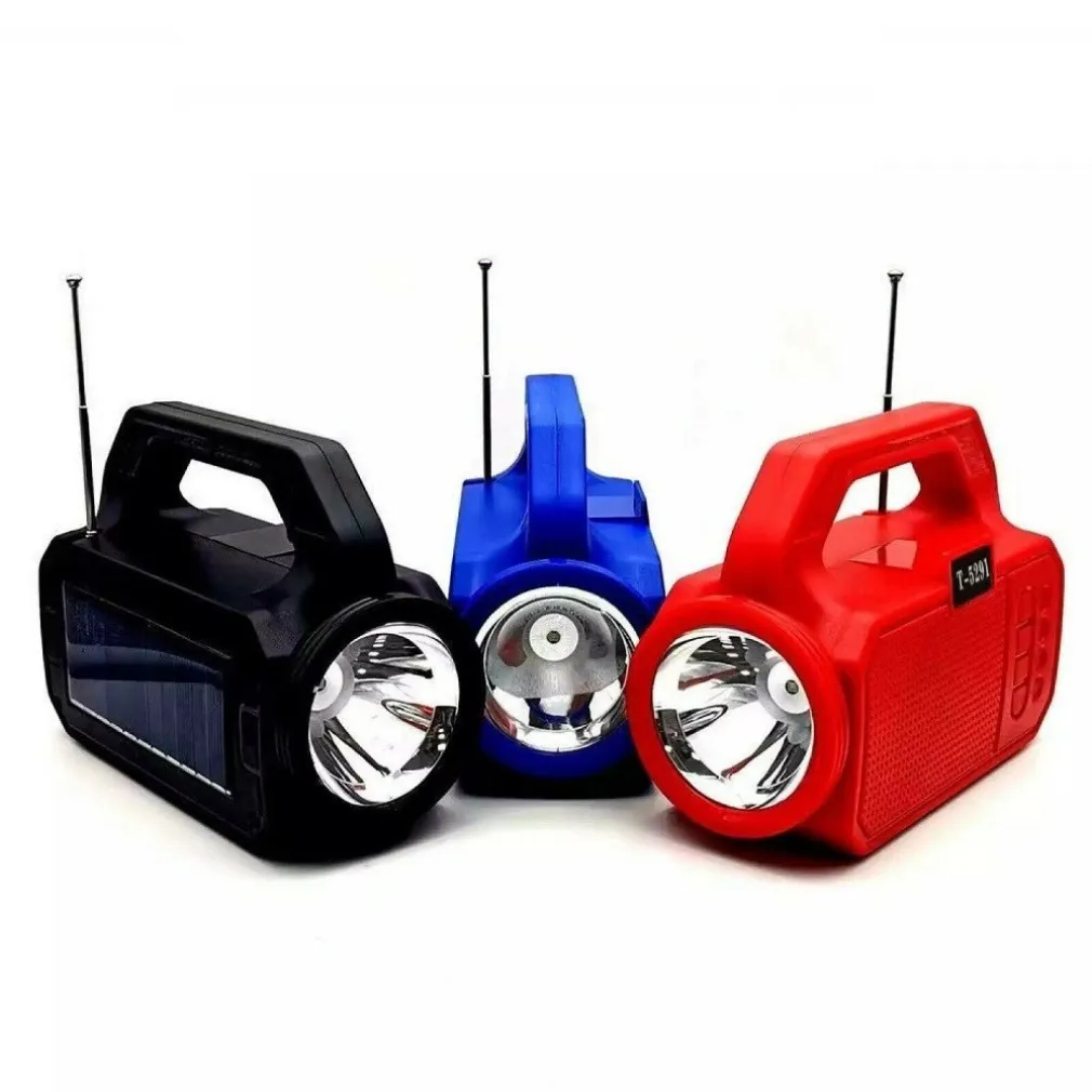 CASSA PORTATILE BLUETOOTH RADIO USB MICROSD 5W PANNELLO SOLARE TORCIA LED T-5291