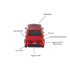 CASSA SPEAKER BLUETOOTH FORMA AUTO SMART STEREO TF USB AUX PORTATILE LED Q-YX233