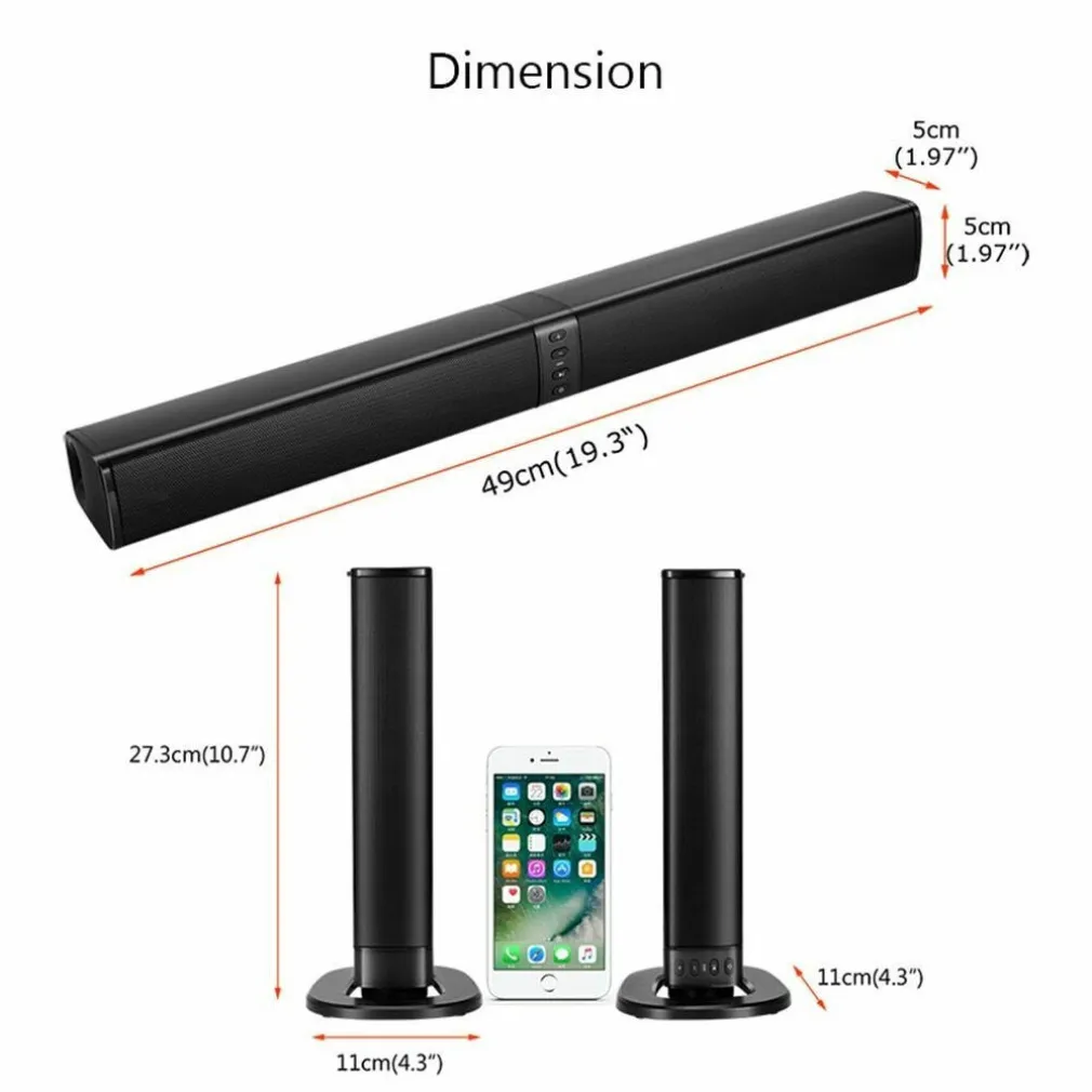 CASSA SPEAKER BLUETOOTH SOUNDBAR 2 IN 1 TV SMART TV SPILT AUX TF CARD BS-36